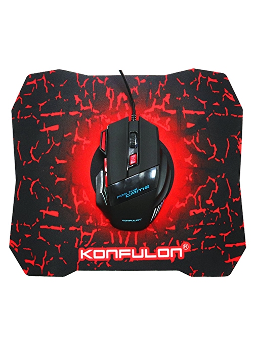 Konfulon G2 RGB Işıklı Kablolu Gamer Mouse + Mouse Pad