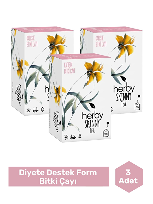 Herby Skinny Tea Diyete Destek Form Bitki Çayı 3'lü Paket