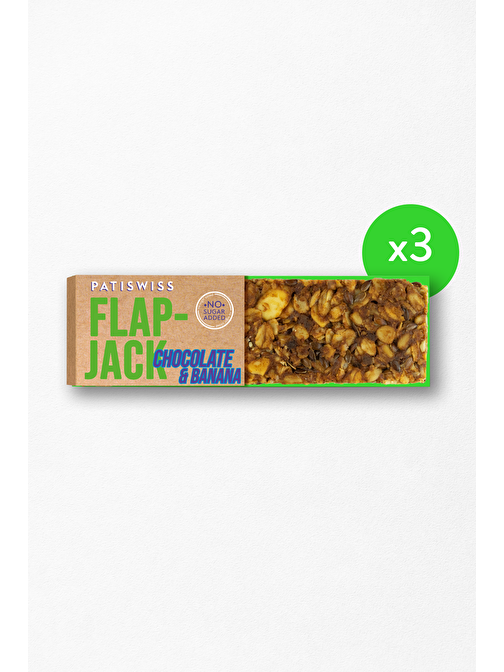 Şeker İlavesiz Çikolatalı ve Muzlu Granola Bar 60g x 3 Adet