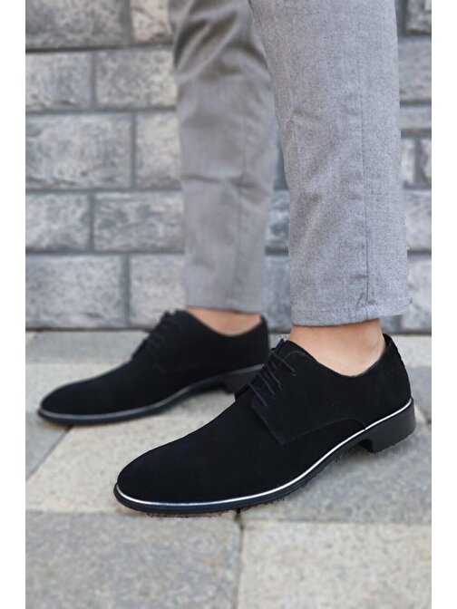 Tomıross Erkek Siyah Süet Damatlık Klasik Ayakkabı 570-SSÜET