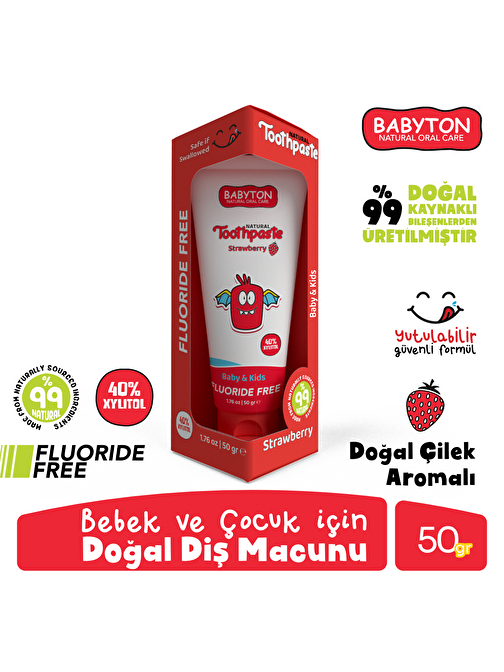 BABYTON Organik Diş Macunu Çilek Aromalı