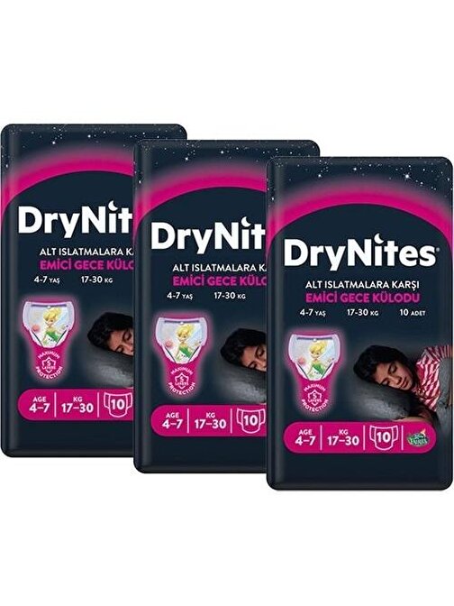 Huggies Dry Nites Kız Gece Külodu Small 10 lu x 3 Adet