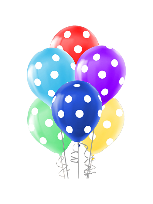 Çepeçevre Baskılı Balon 100lü -Puantiye Karışık-