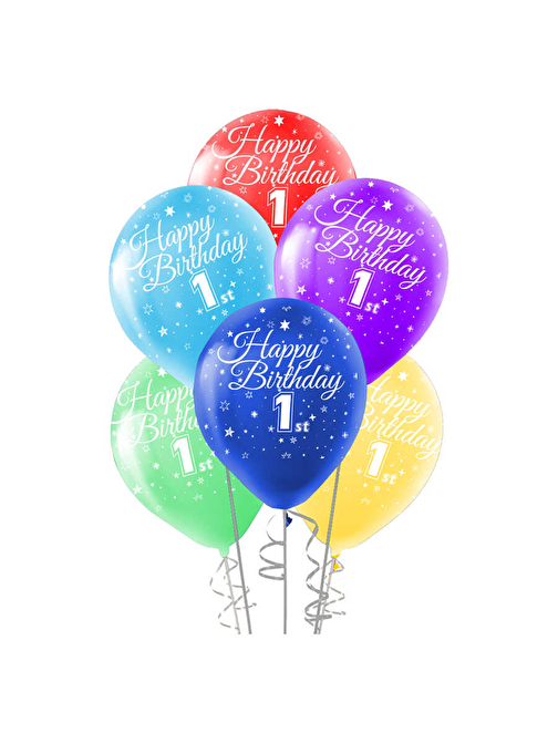 Çepeçevre Baskılı Balon 100lü -Happy Bday 1 Yaş