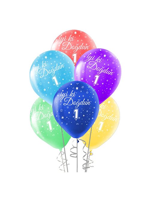 Çepeçevre Baskılı Balon 100lü -İyiki Doğdun 1 Yaş