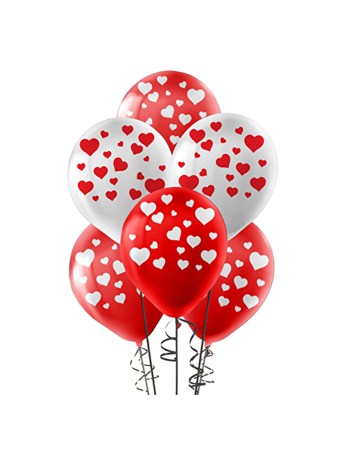 Çepeçevre Baskılı Balon 100lü -Kalpler-
