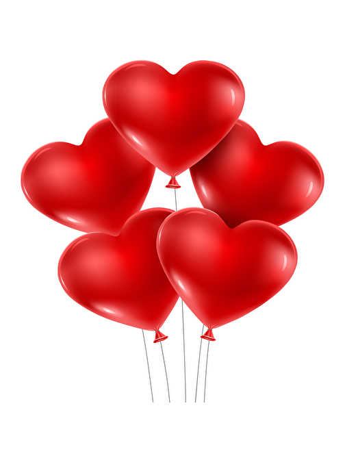 Kalp Balon Baskısız 100lü -Kırmızı