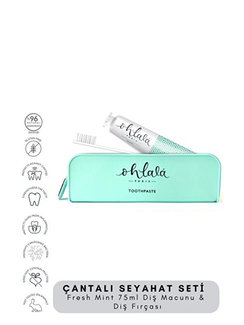OHLALA Fresh Mint 75 ml + Dental Luxe Diş Fırçası Premium Seyahat seti