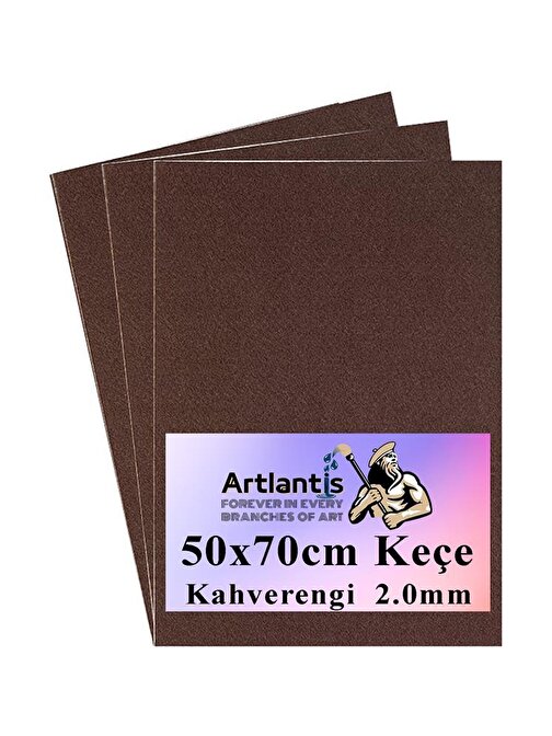 Kahverengi Keçe 50x70 cm 2.0 mm 3 Adet Renkli Hobi Keçesi Elişi Keçesi Anasınıfı Kreş Okul Öncesi