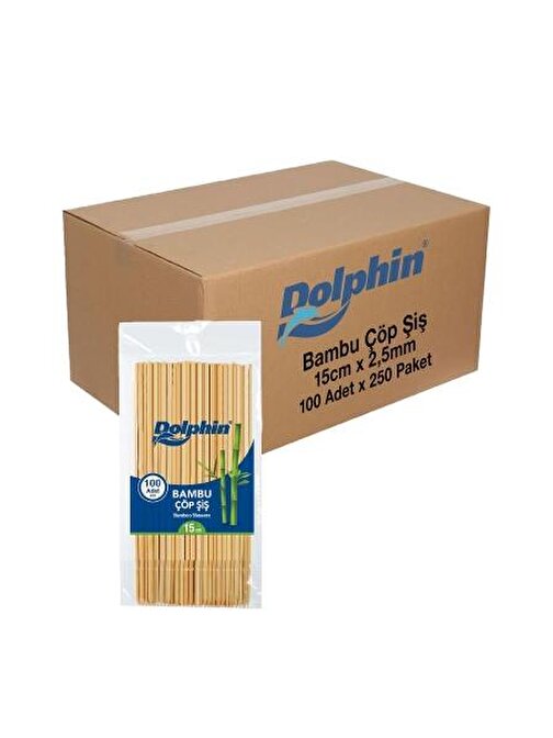 Dolphin Bambu Çöp Şiş 15cm x 2,5mm 100 Adet x 250 Paket