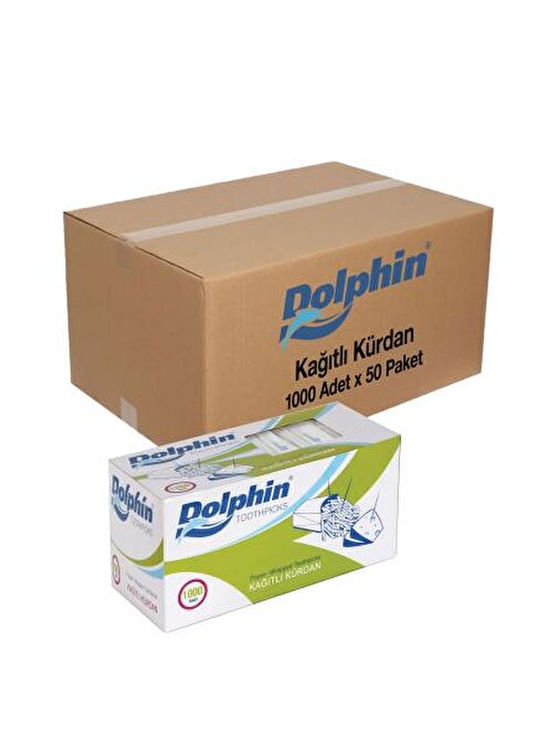 Dolphin Kağıtlı Kürdan 1000 Adet x 50 Paket Koli