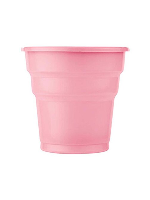 Roll-Up Plastik Meşrubat Bardağı Pembe 180cc-7oz 25li