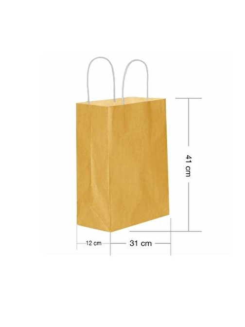 Roll-Up Kraft Çanta Altın Büyük Boy 31x41cm 25li