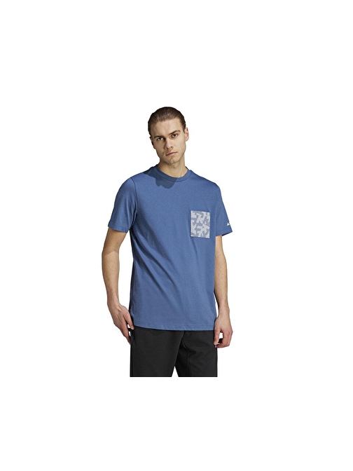 adidas Tx Pkt 2.0 Tee Erkek Günlük Tişört IB4873 Mavi