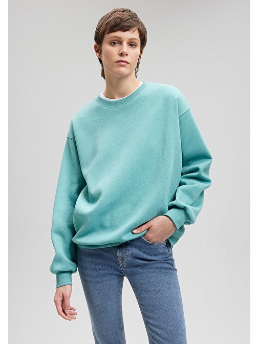 Mavi - Bisiklet Yaka Mavi Basic Sweatshirt 1610198-71778