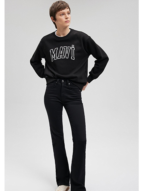 Mavi - Mavi Logo Baskılı Siyah Sweatshirt 1611192-900