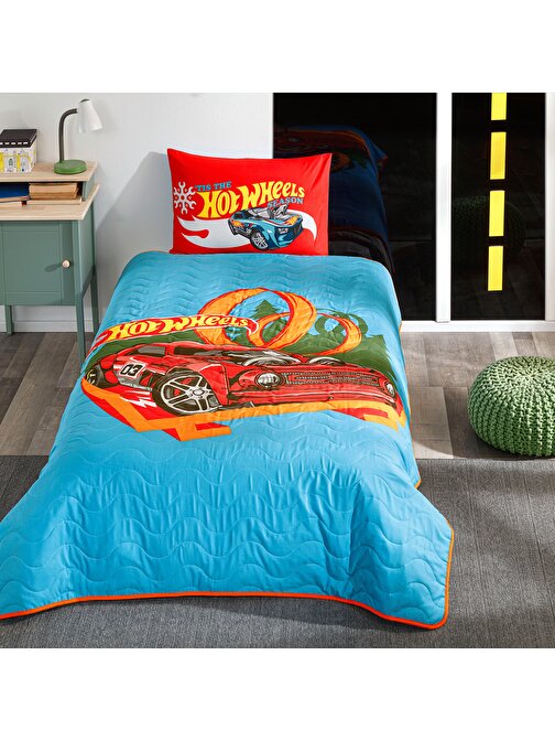 Hot Wheels Lisanslı Yatak Örtüsü + Yastık Kılıfı