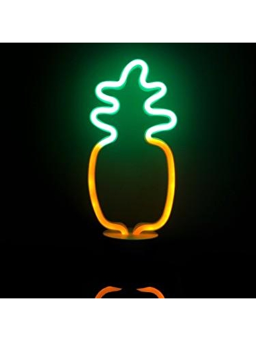 Neon Işıklı Ananas Masa Gece Lambası Pil+Usb