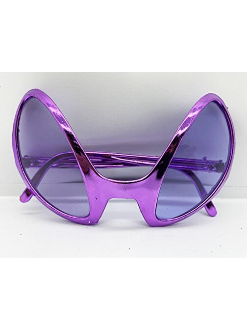 Retro Gözlük - 80 li 90 lı Yıllar Parti Gözlüğü Mor Renk 8x13 cm