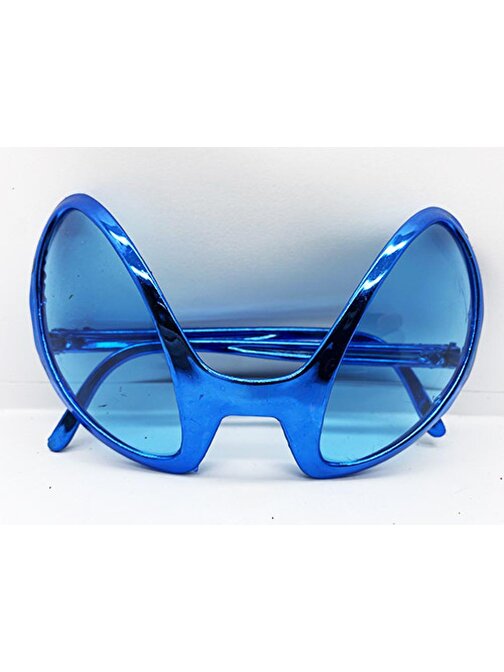 Retro Gözlük - 80 li 90 lı Yıllar Parti Gözlüğü Mavi Renk 8x13 cm