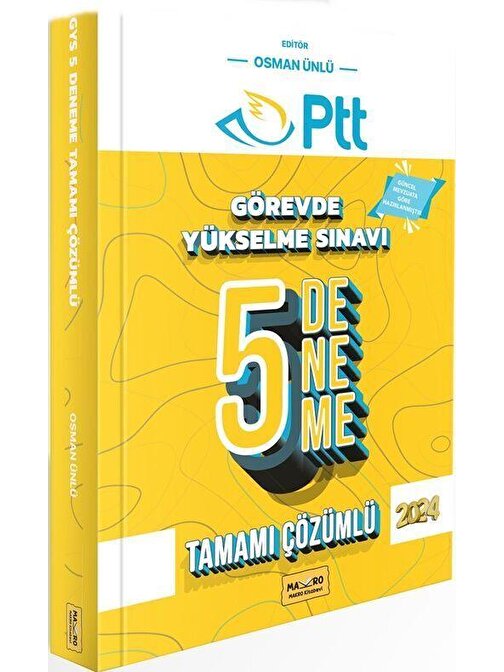 2024 PTT GYS Hazırlık Tamamı Çözümlü 5 Deneme Makro Kitabevi