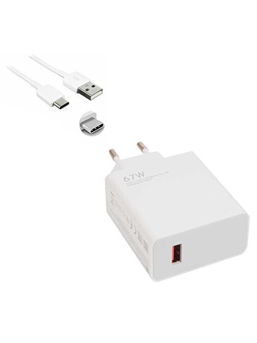 67W USB To Type-C Şarj Cihazı - Şarj Kablosu