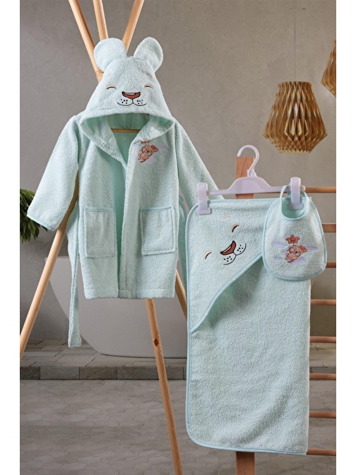 Cotton Box Bebek Banyo Seti Aslan Mint