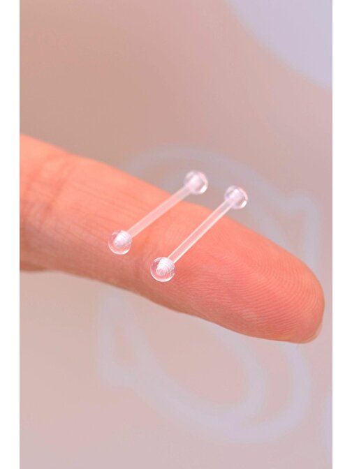 Antialerjik Şeffaf Silikon Meme Ucu Piercingi Bioplast Nipple Piercing 2 Adet