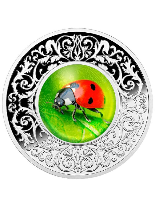 AgaKulche Biedronka Lucky Charms Ladybug Case 500 CFA Gümüş Sikke Coin (999.0)