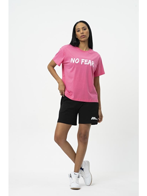 No Fear Orijinal Kadın Oversize T-shirt Fuşya