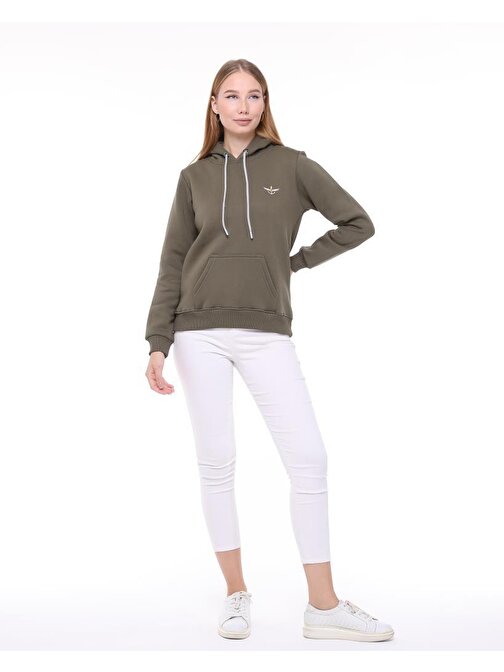 Backpacker Kadın Sweatshirt Kapüşonlu Haki