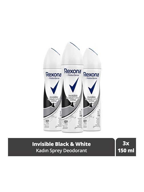 Rexona Kadın Deodorant Invisible Black White 3 x 150 ML