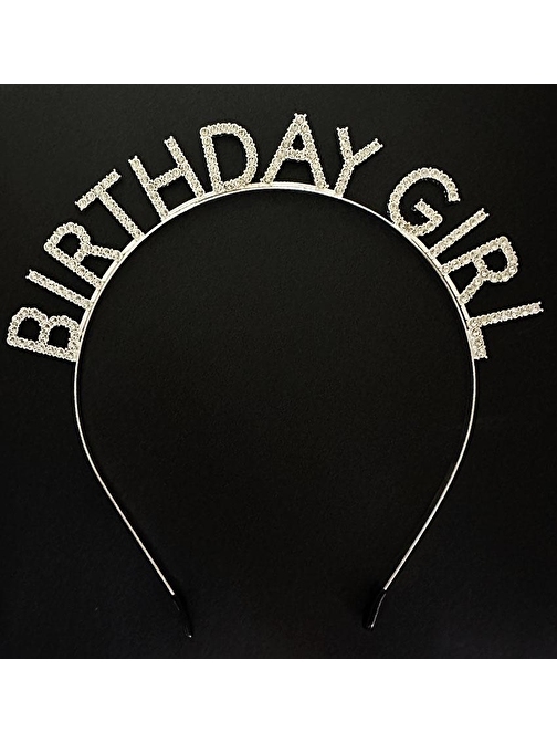 Gümüş Kristal Taşlı Birthday Girl Doğum Günü Tacı İthal Ürün A Kalite 17x16 cm