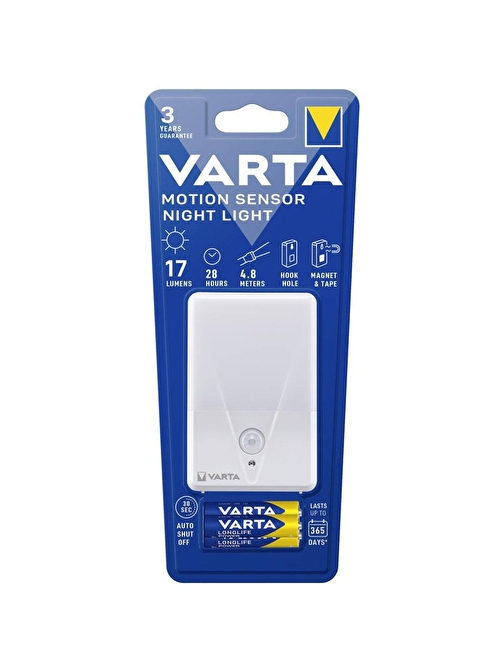 Varta Motion Sensör Gece Işığı Hareket Sensörlü Led Lamba 3 Adet AAA Pil