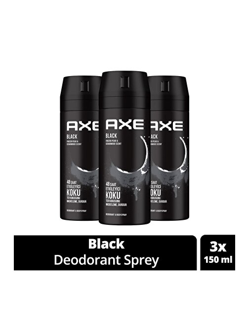 Axe Black Erkek Sprey Deodorant 150 ML x 3