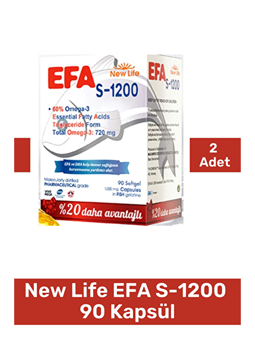 New Life EFA S-1200 Omega-3 90 Kapsül 2 Adet