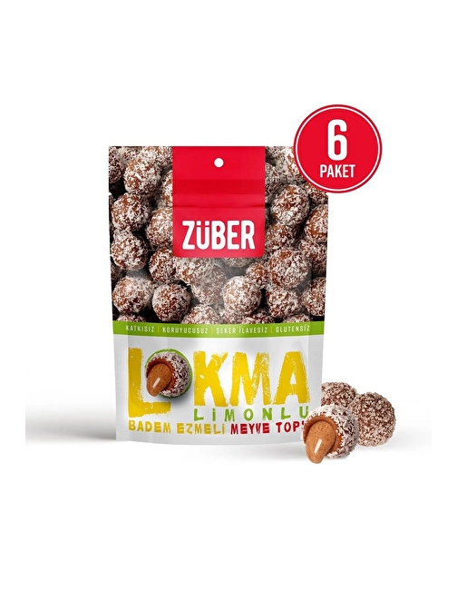 Züber Lokma Limonlu Badem Ezmeli Meyve Topu 96 g 6'lı Paket