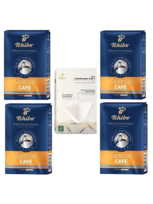 Tchibo Professional Special Cafe Filtre Kahve 250 G X 4 Adet + Tchibo Filtre Kahve Kağıdı 4 Numara 80 Adet