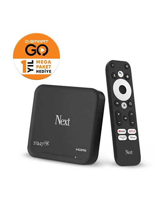 Next Start 4K TV Box - 12 Aylık D-Smart GO Mega Paket