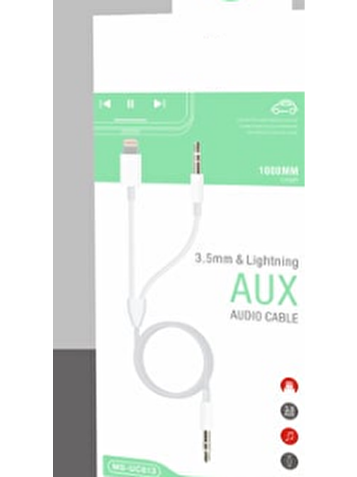 Lightning+3.5mm Aux cable White