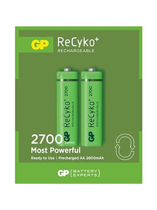 GP 2600MAH RECYKO Nİ-MH ŞARJ EDİLEBİLİR (2Lİ)