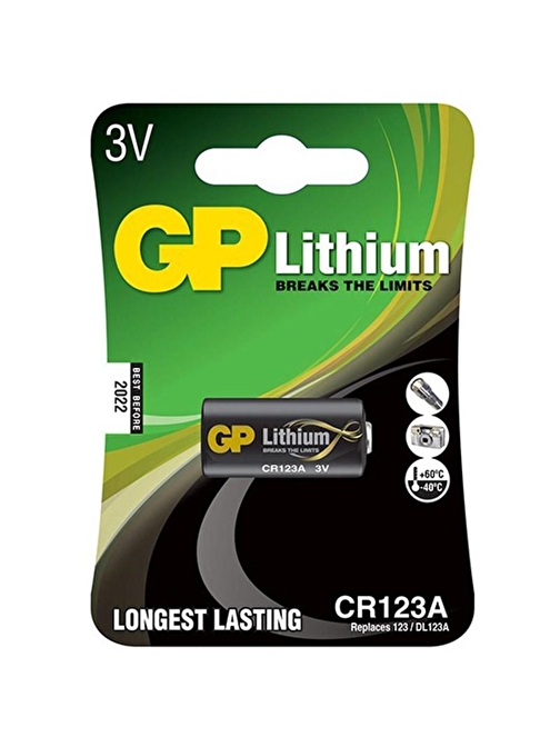 GP CR123A 3 VOLT LİTYUM FOTOĞRAF MAKİNESİ PİLİ