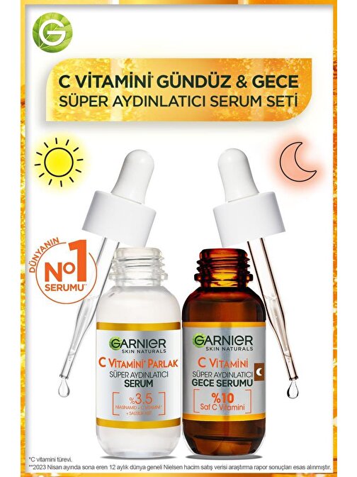 Garnier C Vitamini Parlak Serum Seti: Gece ve Gündüz Serumu