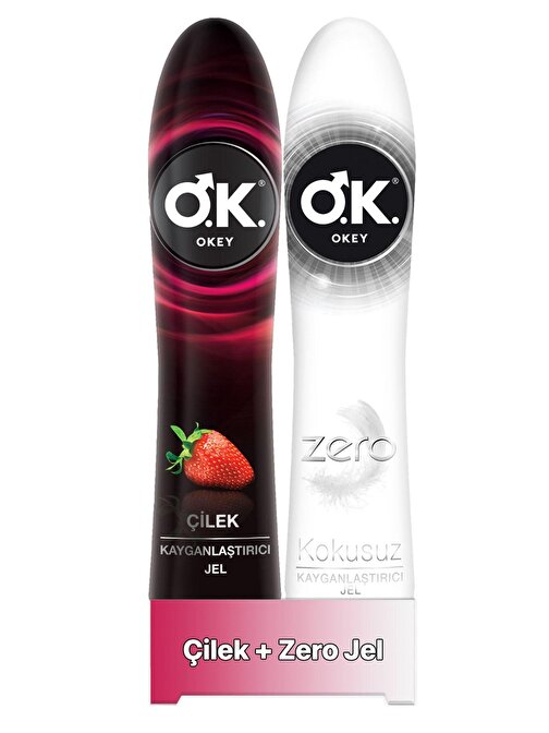 Okey Çilek Kayganlaştırıcı Jel 100 ML + Okey Zero Kayganlaştırıcı Jel 100 ML