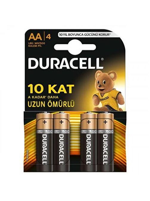 Duracell Alkalin AA Kalem Pil 4 lü Paket