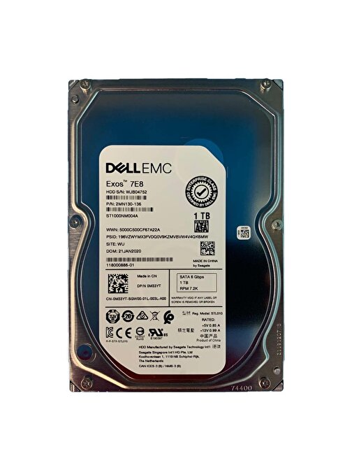 Dell M33YT 1TB SATA 7.2K 6GBPS 3.5" Drive ST1000NM004A