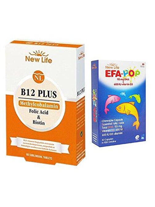 New Life B12 Plus 60 Tablet & EFA Pop 30 Kapsül