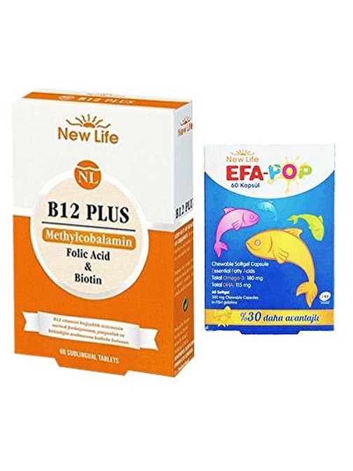 New Life B12 Plus 60 Tablet & EFA Pop 60 Kapsül