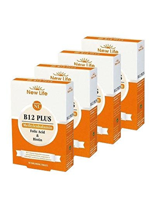 New Life B12 Plus Methylcobalamin 60 Dilaltı Tablet 4'lü Paket