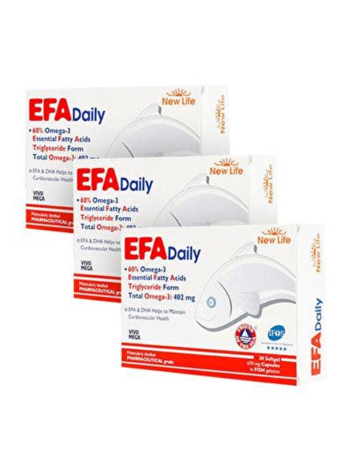 New Life EFA Daily Balık Yağı 30 Kapsül 3'lü Paket